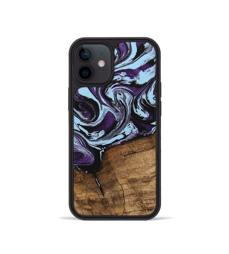 iPhone 12 mini Wood Phone Case - Qiana (Purple, 745872)