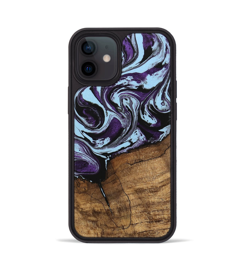 iPhone 12 Wood Phone Case - Qiana (Purple, 745872)