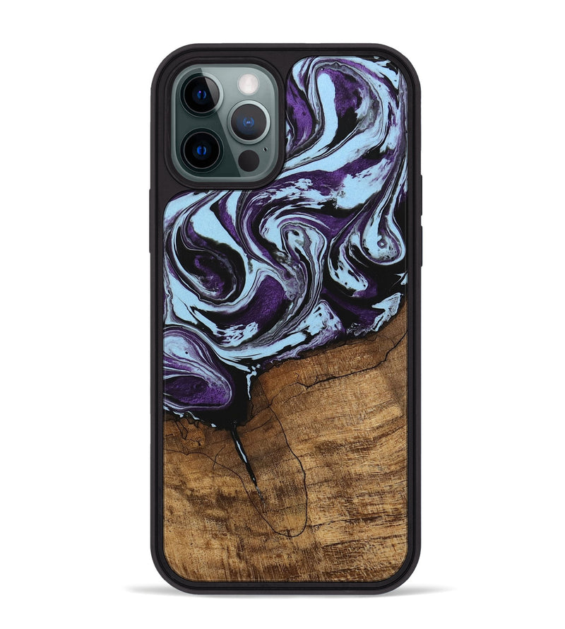 iPhone 12 Pro Max Wood Phone Case - Qiana (Purple, 745872)