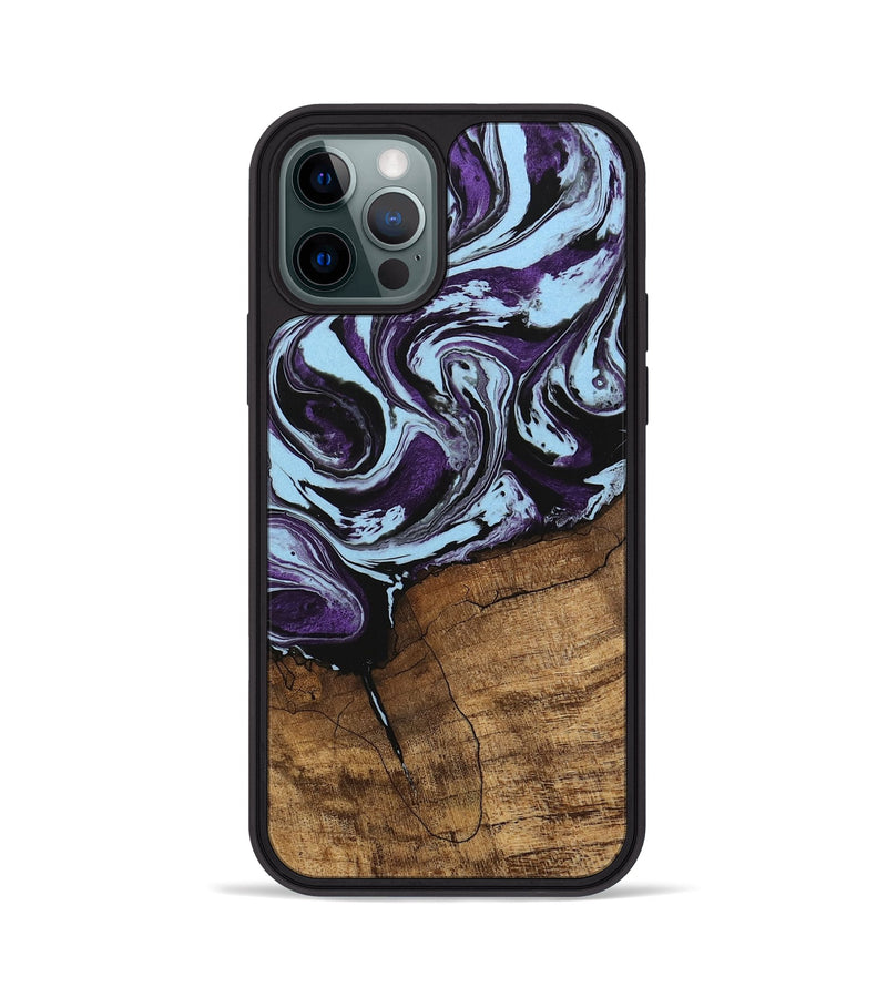 iPhone 12 Pro Wood Phone Case - Qiana (Purple, 745872)