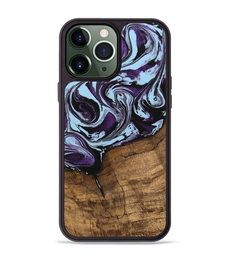 iPhone 13 Pro Max Wood Phone Case - Qiana (Purple, 745872)