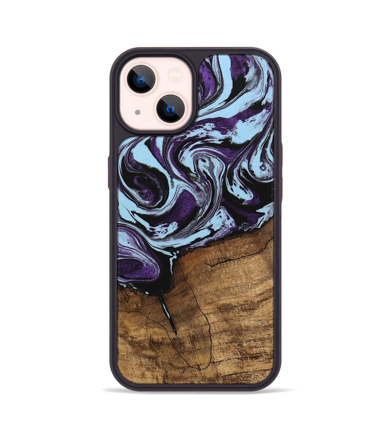 iPhone 14 Wood Phone Case - Qiana (Purple, 745872)