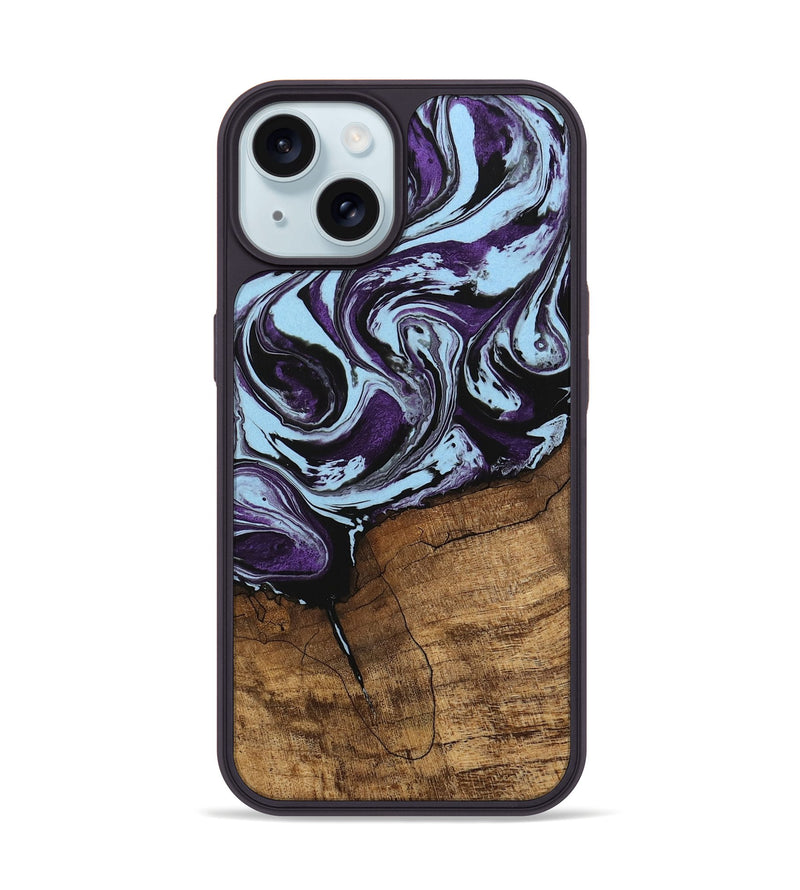 iPhone 15 Wood Phone Case - Qiana (Purple, 745872)