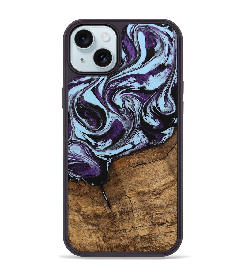 iPhone 15 Plus Wood Phone Case - Qiana (Purple, 745872)