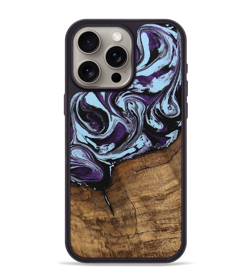 iPhone 15 Pro Max Wood Phone Case - Qiana (Purple, 745872)