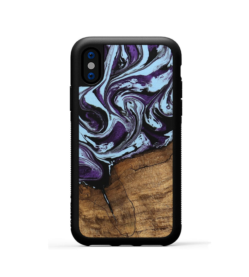 iPhone Xs Wood Phone Case - Qiana (Purple, 745872)