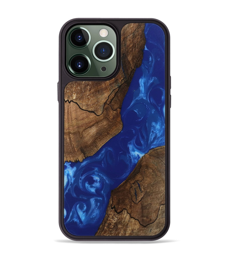 iPhone 13 Pro Max Wood Phone Case - Ocean (Blue, 745873)