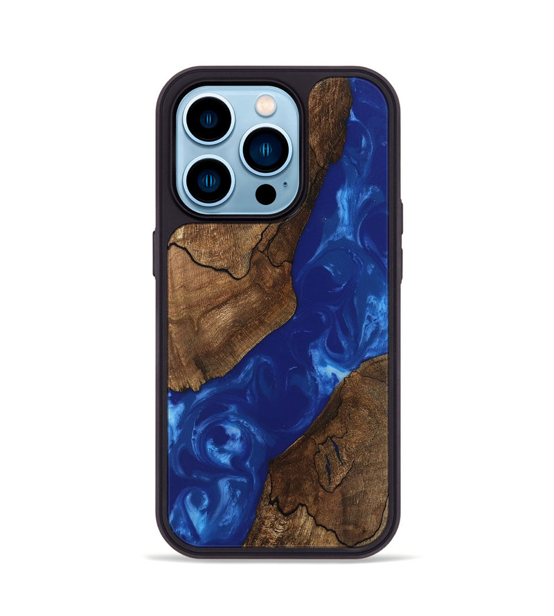 iPhone 14 Pro Wood Phone Case - Ocean (Blue, 745873)