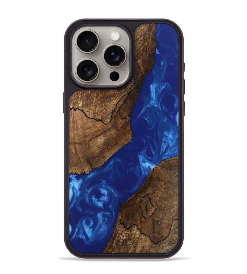 iPhone 15 Pro Max Wood Phone Case - Ocean (Blue, 745873)