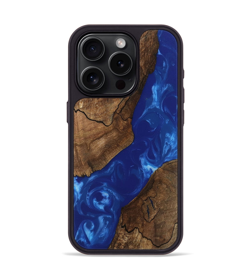 iPhone 15 Pro Wood Phone Case - Ocean (Blue, 745873)