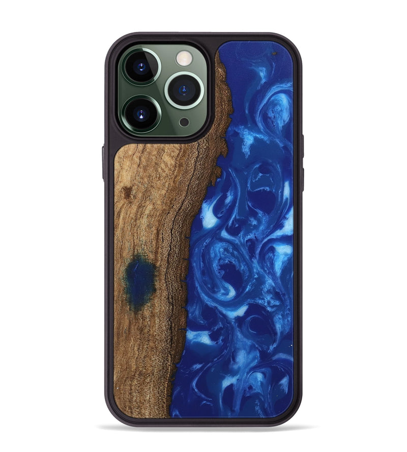 iPhone 13 Pro Max Wood Phone Case - Emogene (Blue, 745874)