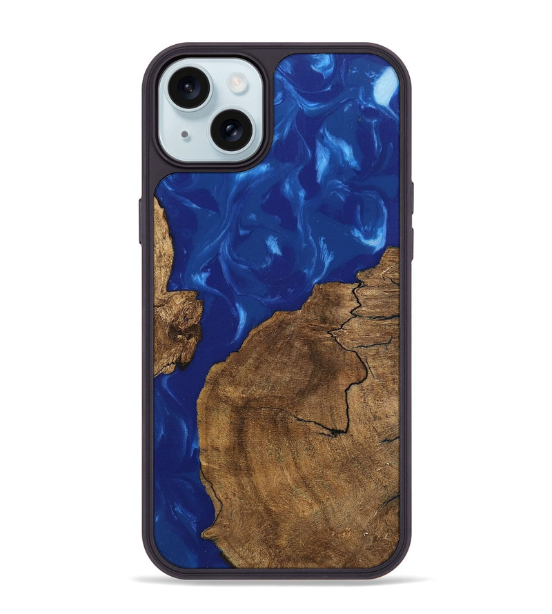 iPhone 15 Plus Wood Phone Case - Susie (Blue, 745875)