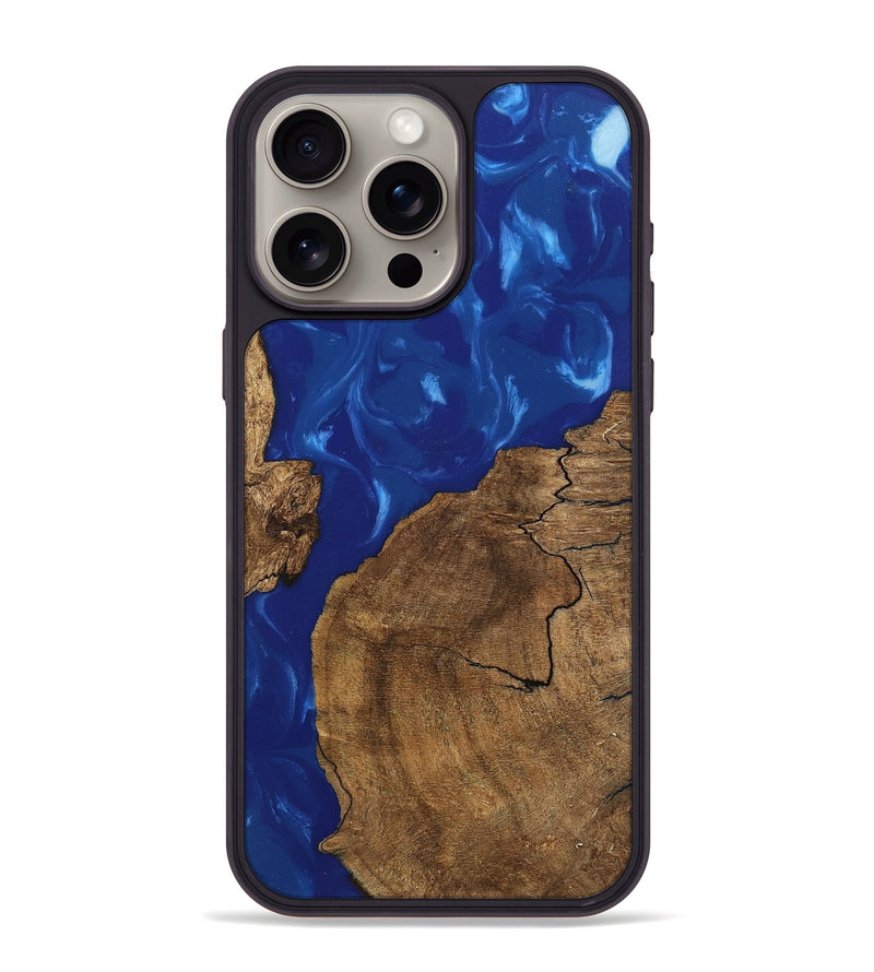 iPhone 15 Pro Max Wood Phone Case - Susie (Blue, 745875)