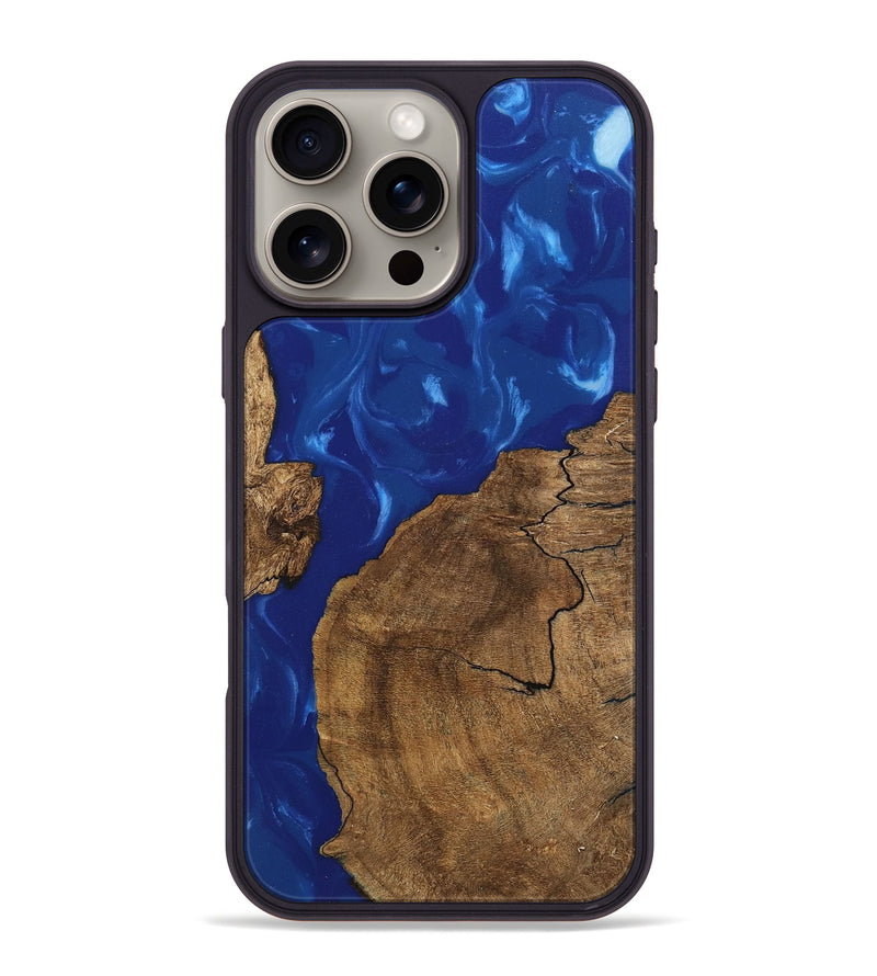 iPhone 16 Pro Max Wood Phone Case - Susie (Blue, 745875)