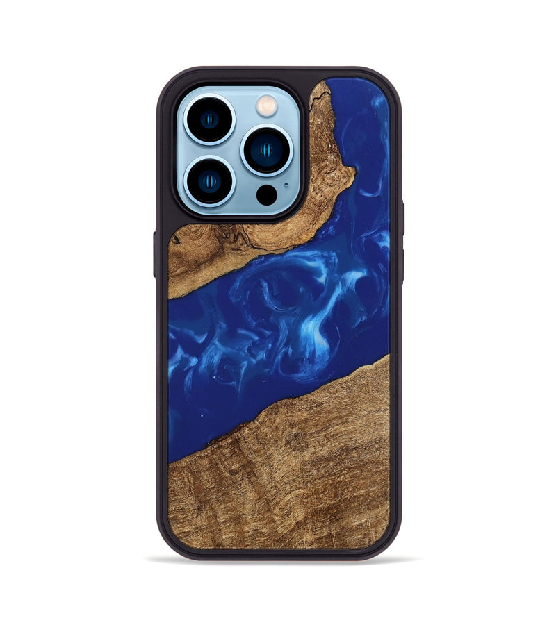 iPhone 14 Pro Wood Phone Case - Hollis (Blue, 745876)