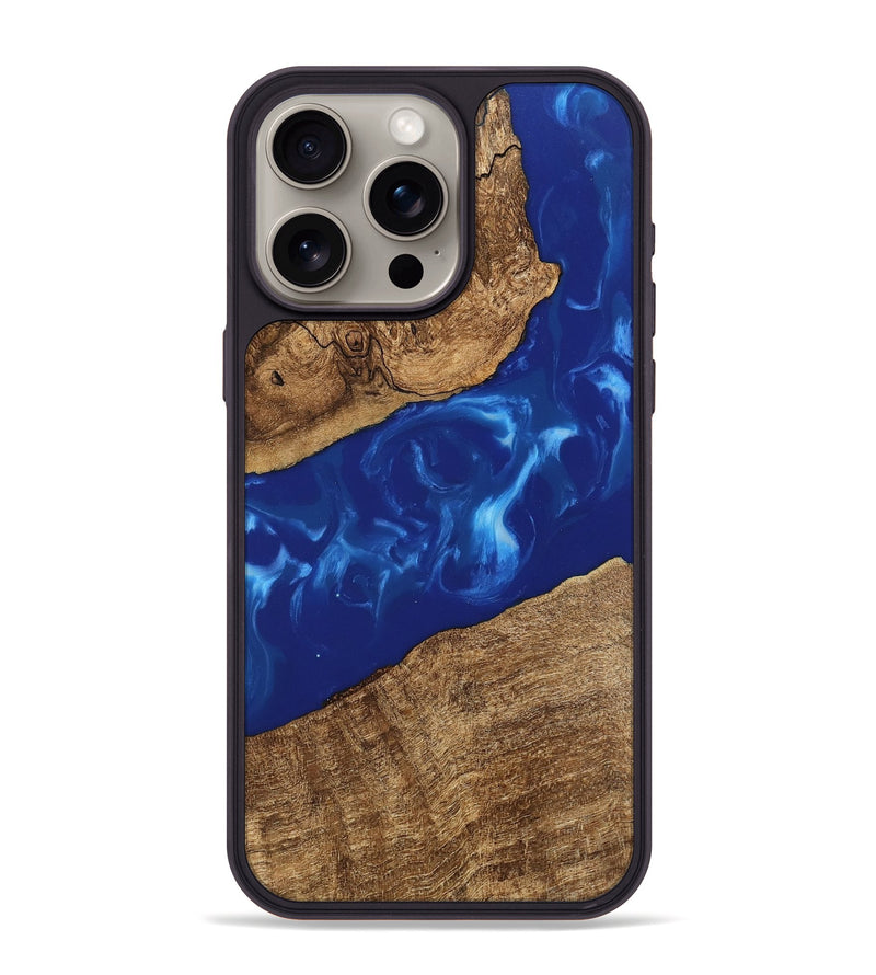 iPhone 15 Pro Max Wood Phone Case - Hollis (Blue, 745876)