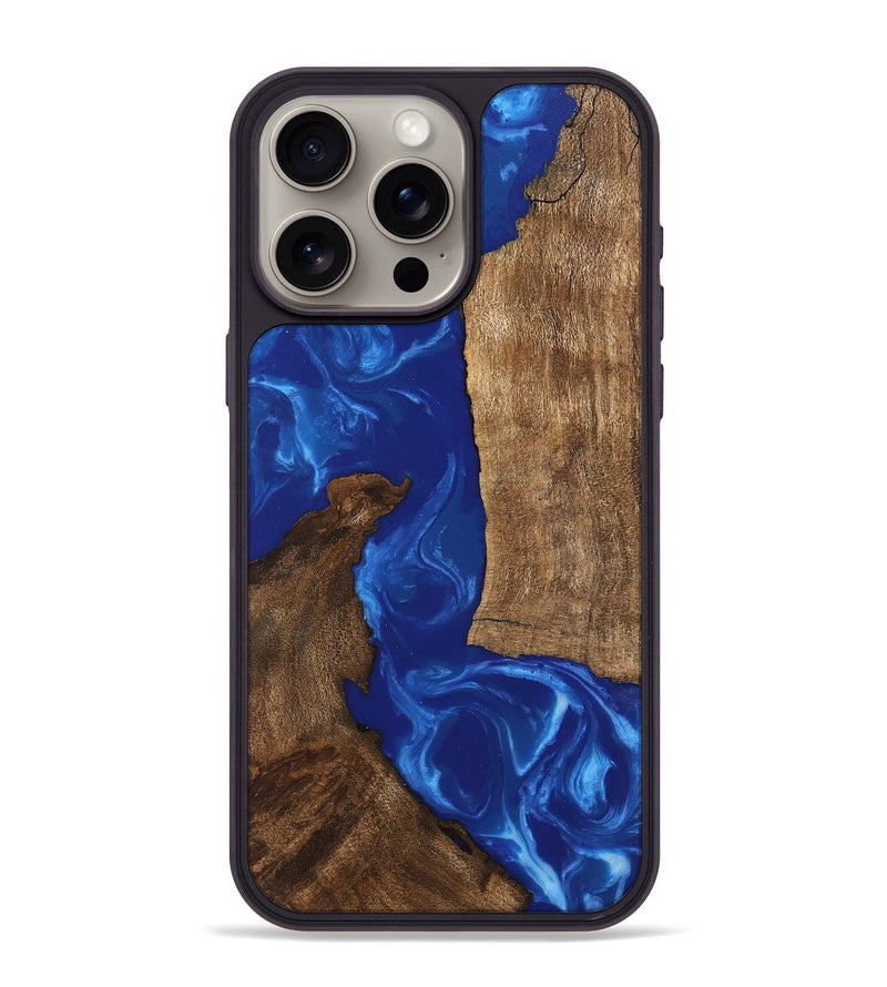 iPhone 15 Pro Max Wood Phone Case - Malia (Blue, 745877)