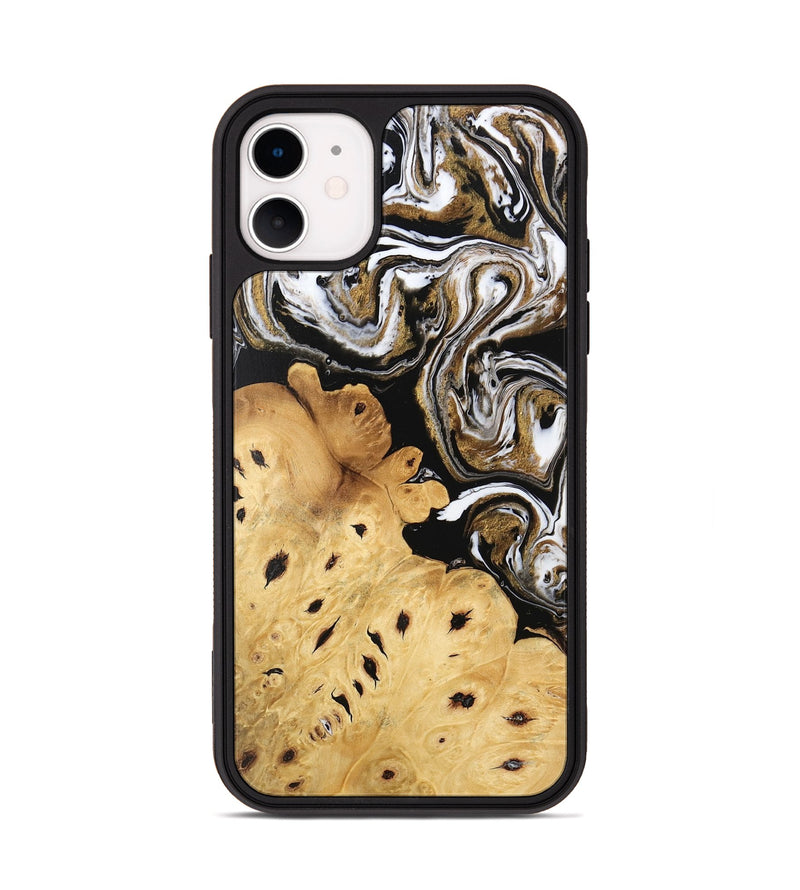 iPhone 11 Wood Phone Case - Hailee (Black & White, 745908)