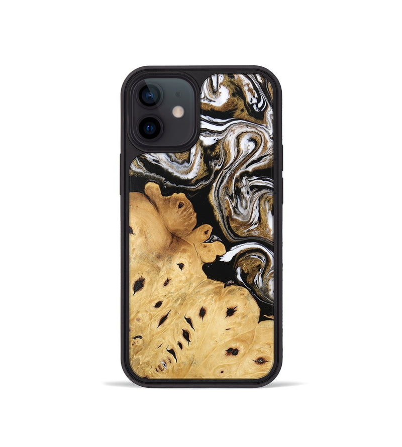 iPhone 12 mini Wood Phone Case - Hailee (Black & White, 745908)