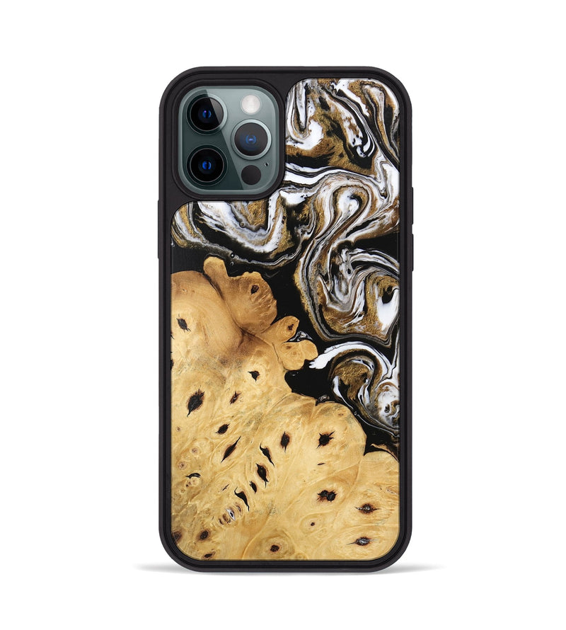 iPhone 12 Pro Wood Phone Case - Hailee (Black & White, 745908)