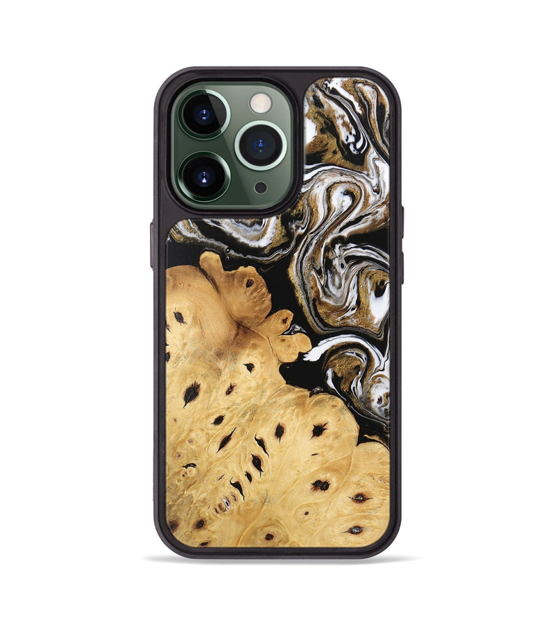 iPhone 13 Pro Wood Phone Case - Hailee (Black & White, 745908)