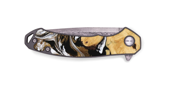 EDC Wood Pocket Knife - Yael (Black & White, 745909)