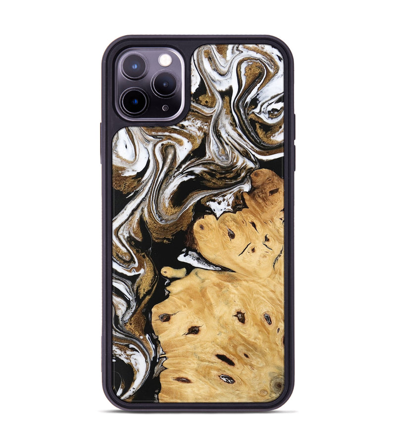 iPhone 11 Pro Max Wood Phone Case - Yael (Black & White, 745909)