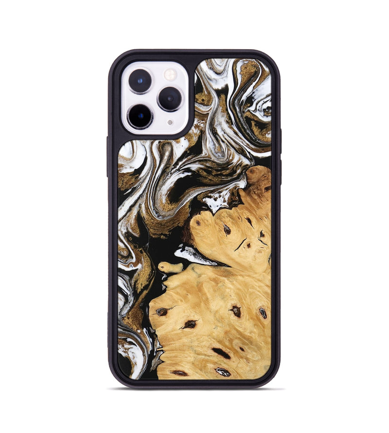 iPhone 11 Pro Wood Phone Case - Yael (Black & White, 745909)