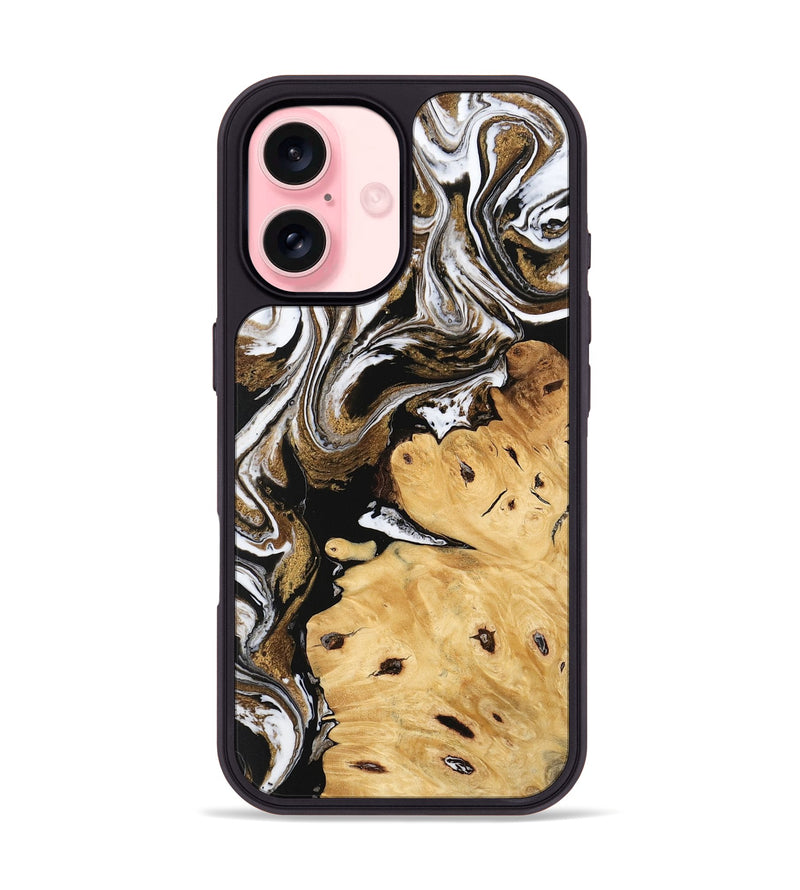 iPhone 16 Wood Phone Case - Yael (Black & White, 745909)