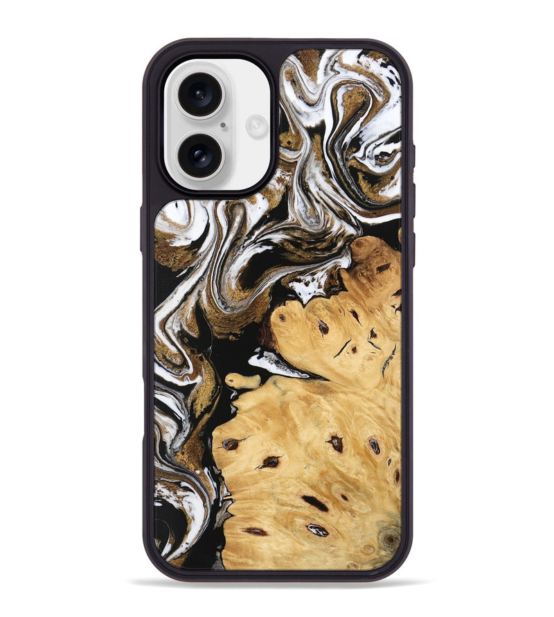 iPhone 16 Plus Wood Phone Case - Yael (Black & White, 745909)