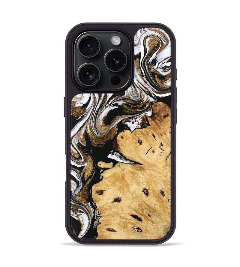 iPhone 16 Pro Wood Phone Case - Yael (Black & White, 745909)