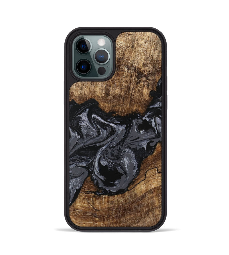 iPhone 12 Pro Wood Phone Case - Jaylan (Black & White, 745910)