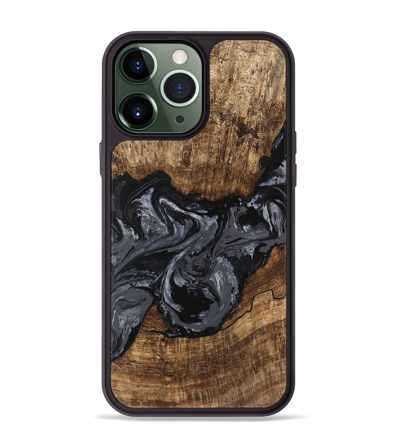 iPhone 13 Pro Max Wood Phone Case - Jaylan (Black & White, 745910)