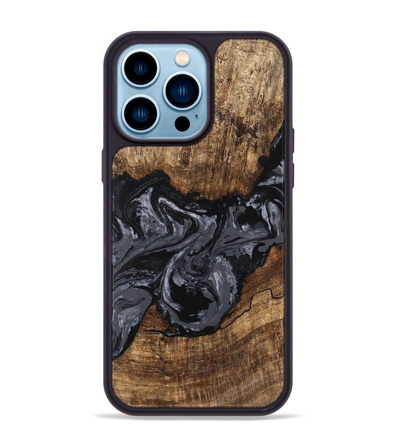 iPhone 14 Pro Max Wood Phone Case - Jaylan (Black & White, 745910)