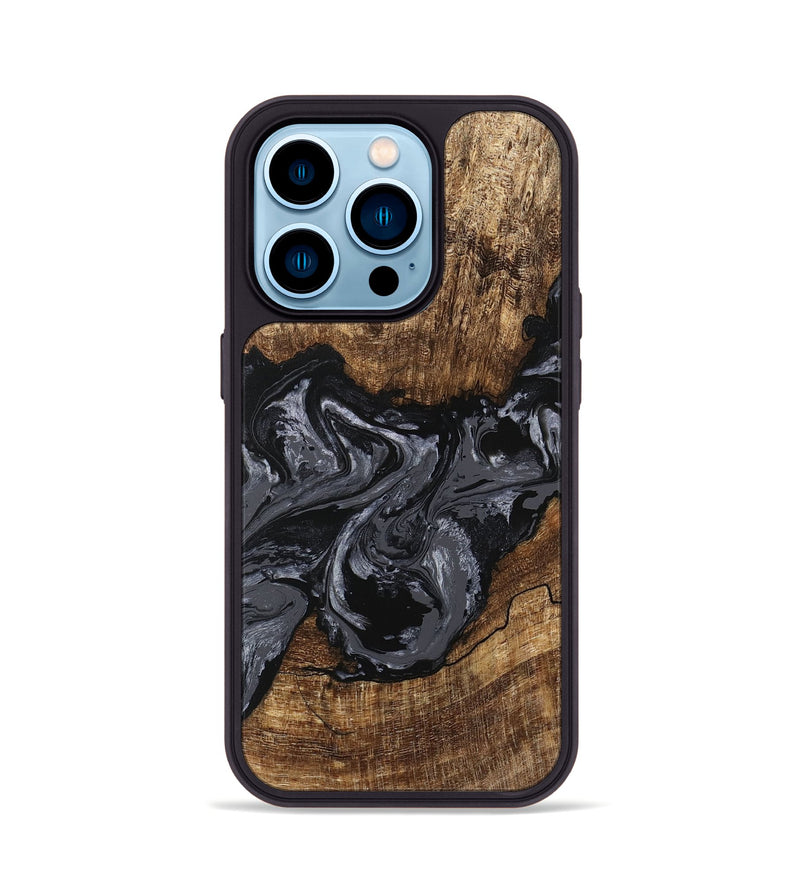 iPhone 14 Pro Wood Phone Case - Jaylan (Black & White, 745910)