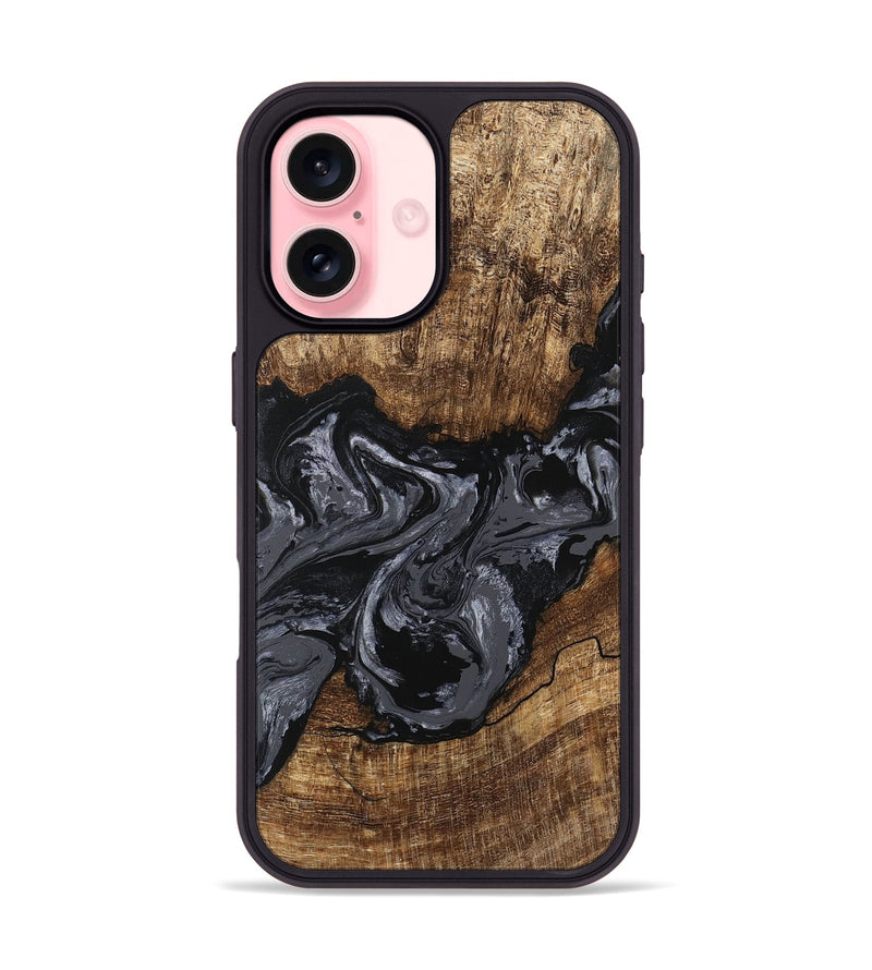 iPhone 16 Wood Phone Case - Jaylan (Black & White, 745910)