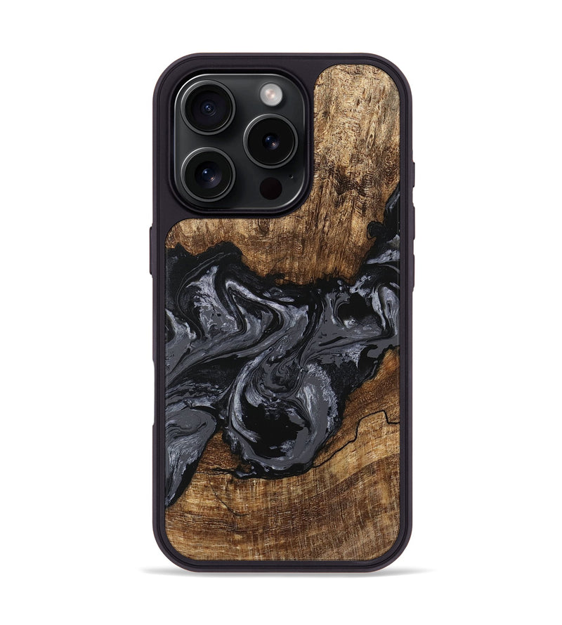 iPhone 16 Pro Wood Phone Case - Jaylan (Black & White, 745910)