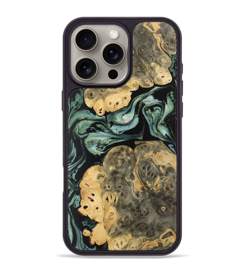 iPhone 16 Pro Max Wood Phone Case - Gene (Green, 745913)