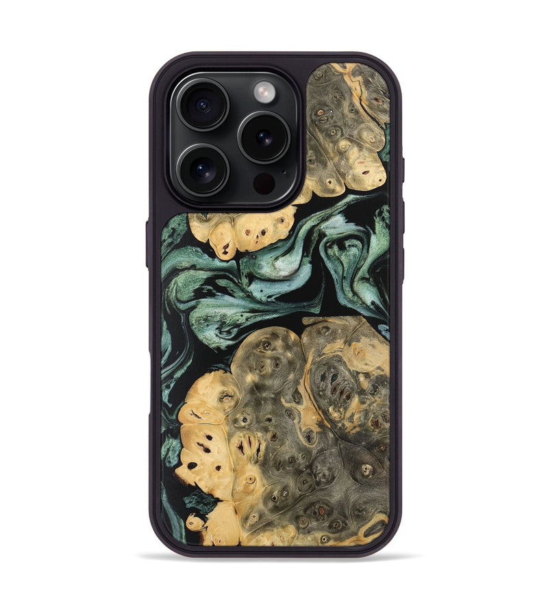 iPhone 16 Pro Wood Phone Case - Gene (Green, 745913)