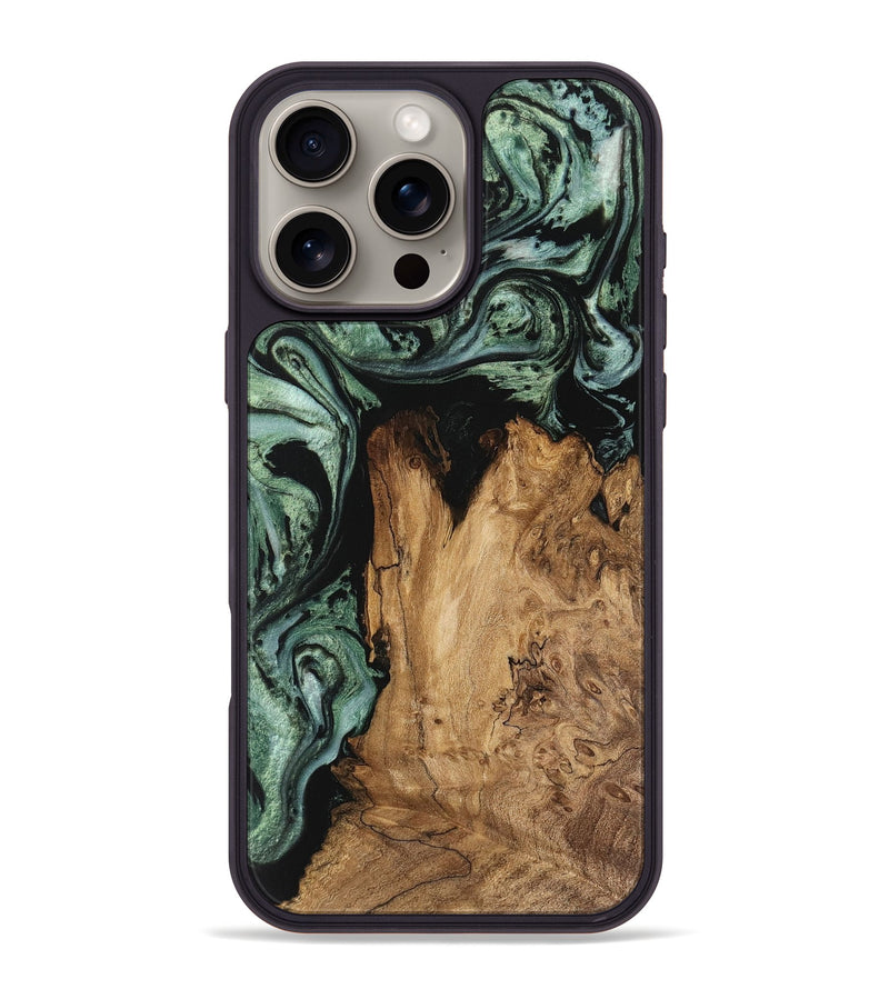 iPhone 16 Pro Max Wood Phone Case - Elyssa (Green, 745914)