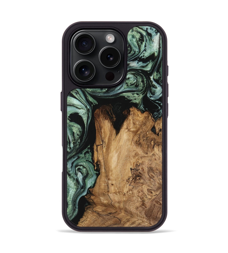 iPhone 16 Pro Wood Phone Case - Elyssa (Green, 745914)