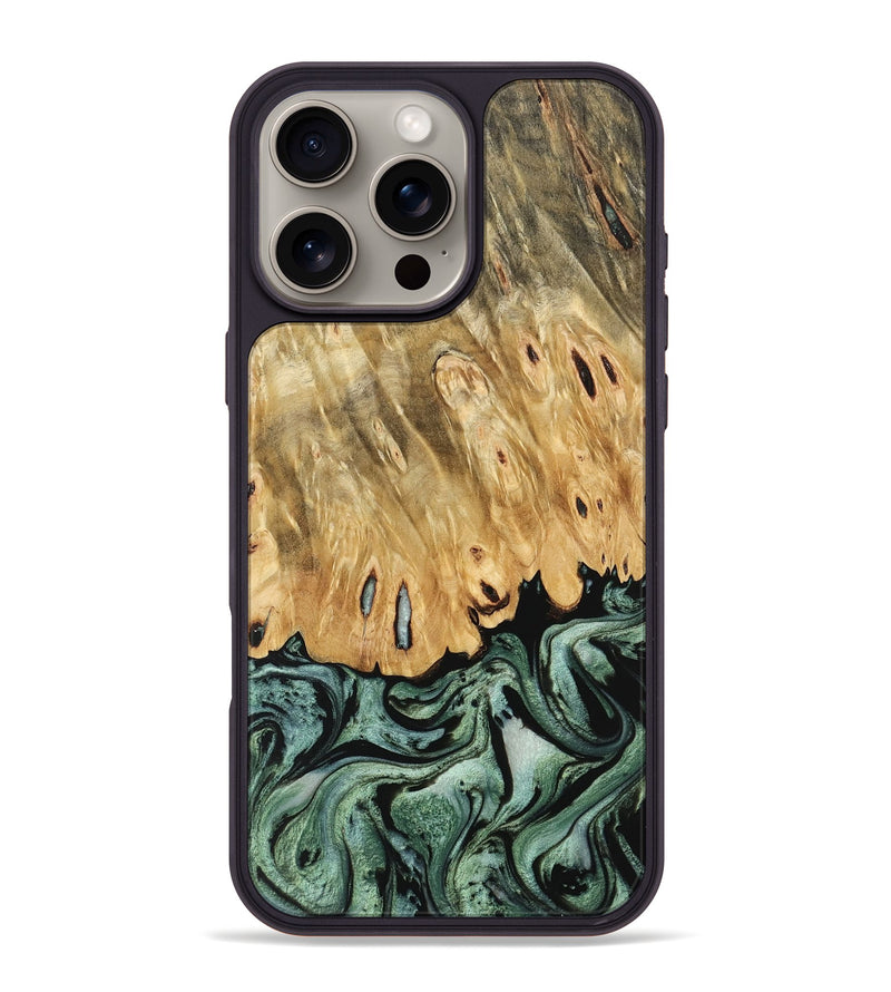 iPhone 16 Pro Max Wood Phone Case - Joesph (Green, 745917)