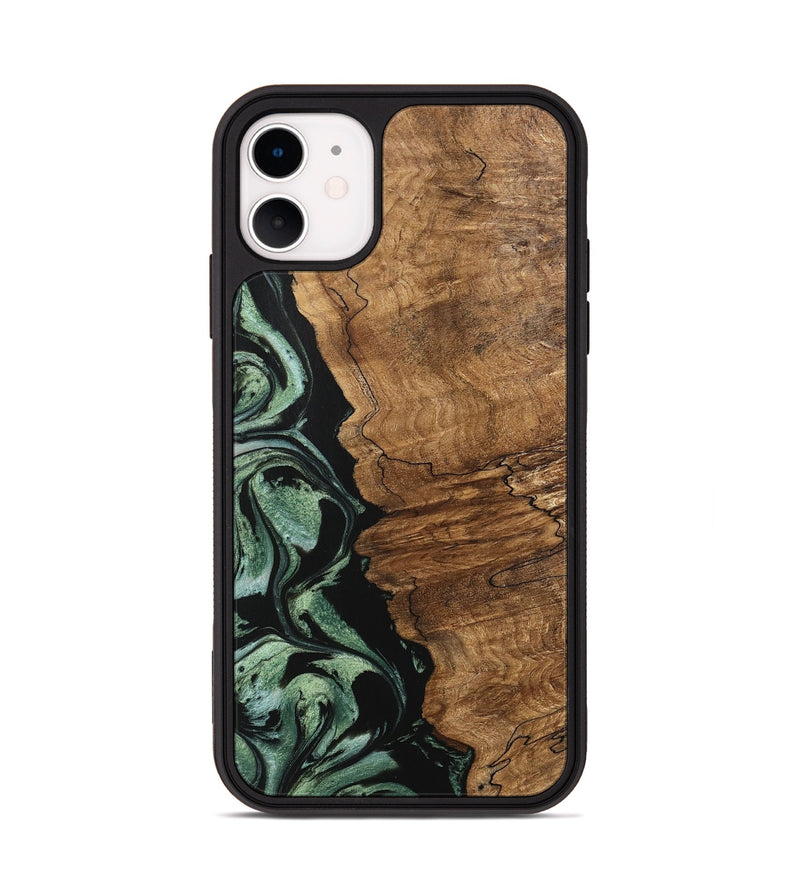 iPhone 11 Wood Phone Case - Corine (Green, 745918)