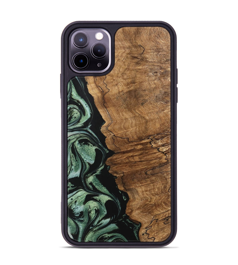 iPhone 11 Pro Max Wood Phone Case - Corine (Green, 745918)