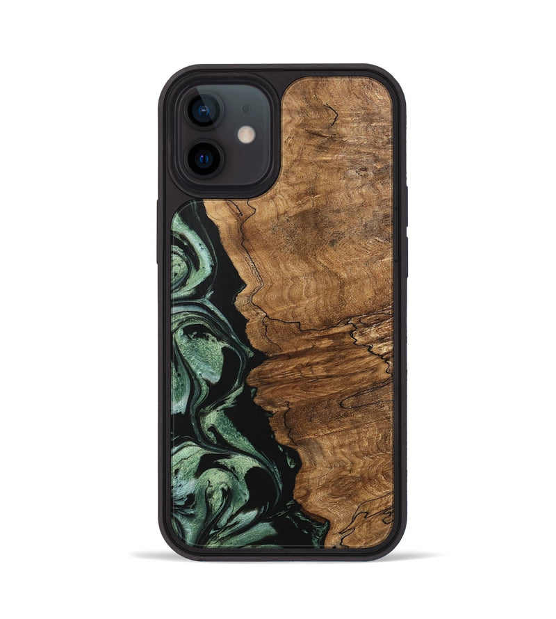 iPhone 12 Wood Phone Case - Corine (Green, 745918)