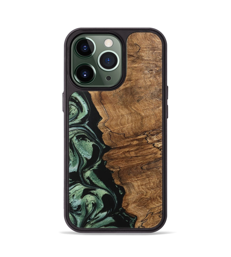 iPhone 13 Pro Wood Phone Case - Corine (Green, 745918)