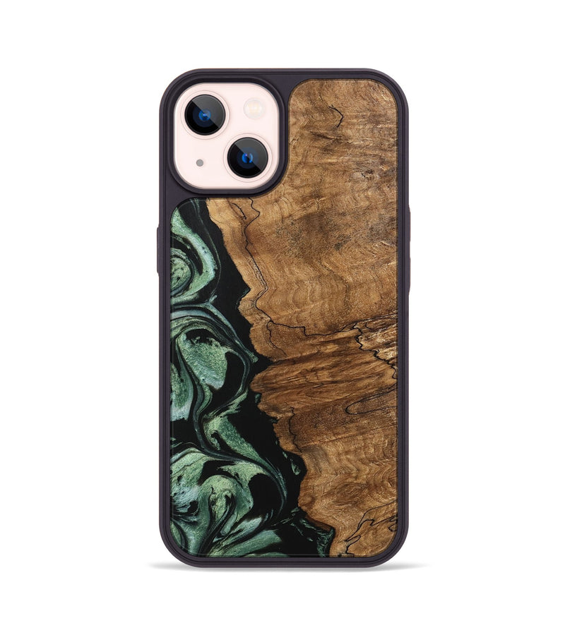 iPhone 14 Wood Phone Case - Corine (Green, 745918)