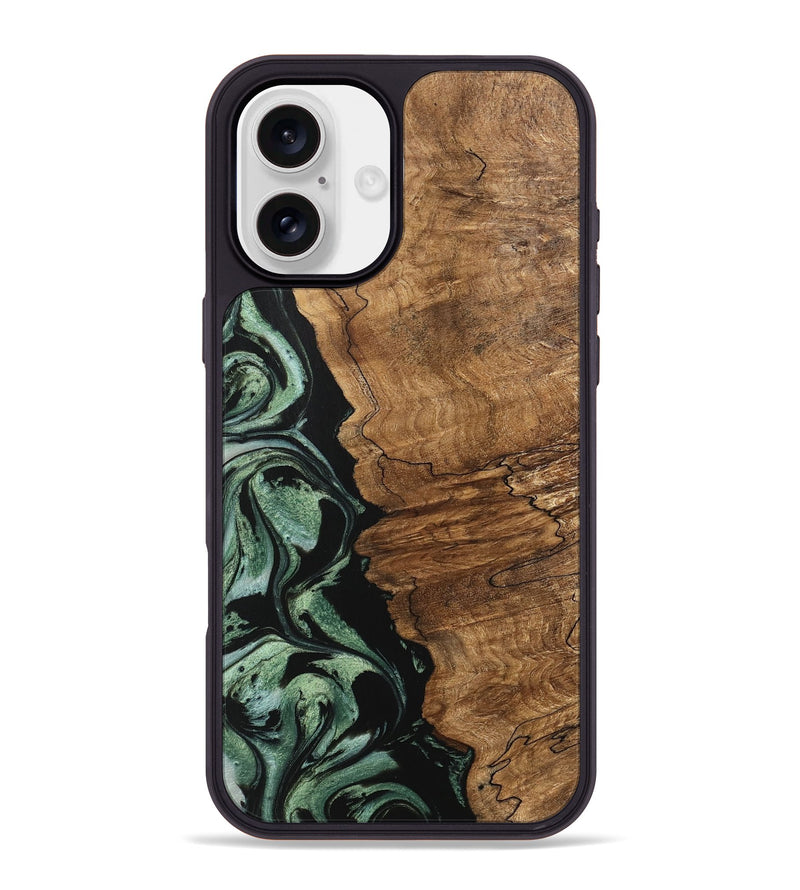 iPhone 16 Plus Wood Phone Case - Corine (Green, 745918)