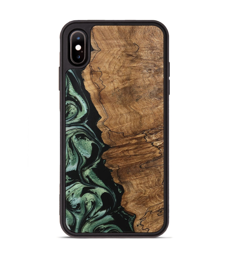 iPhone Xs Max Wood Phone Case - Corine (Green, 745918)