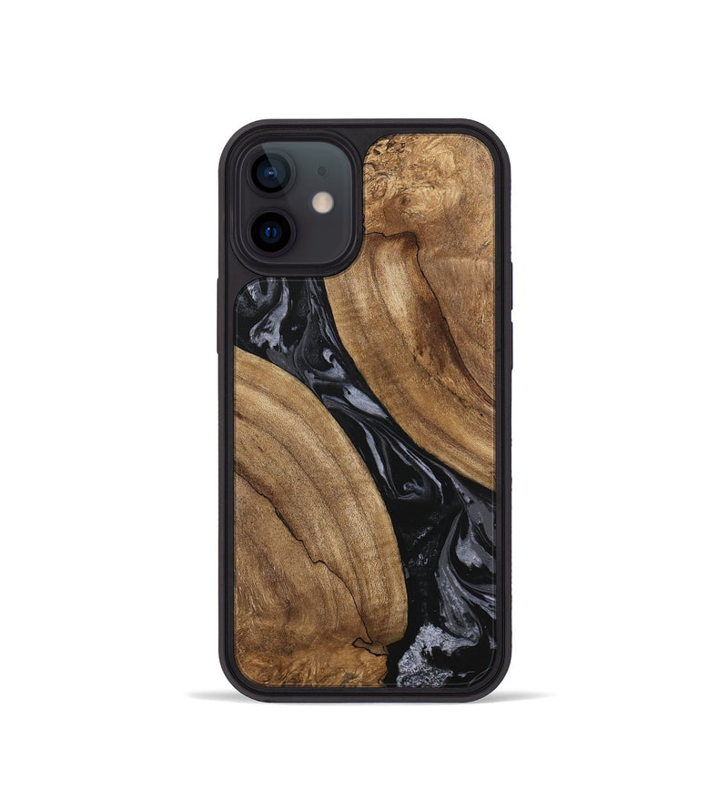 iPhone 12 mini Wood Phone Case - Hyman (Black & White, 745919)